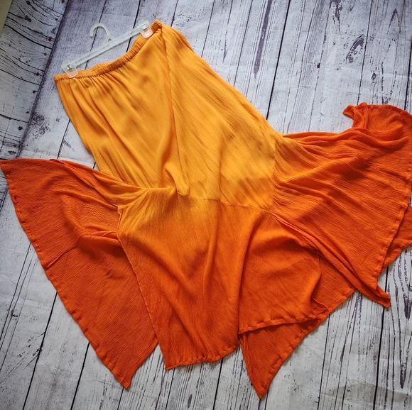 SALE/ Hot Bright COLORS Orange Amber Skirt Size 3X - Picture 1 of 10